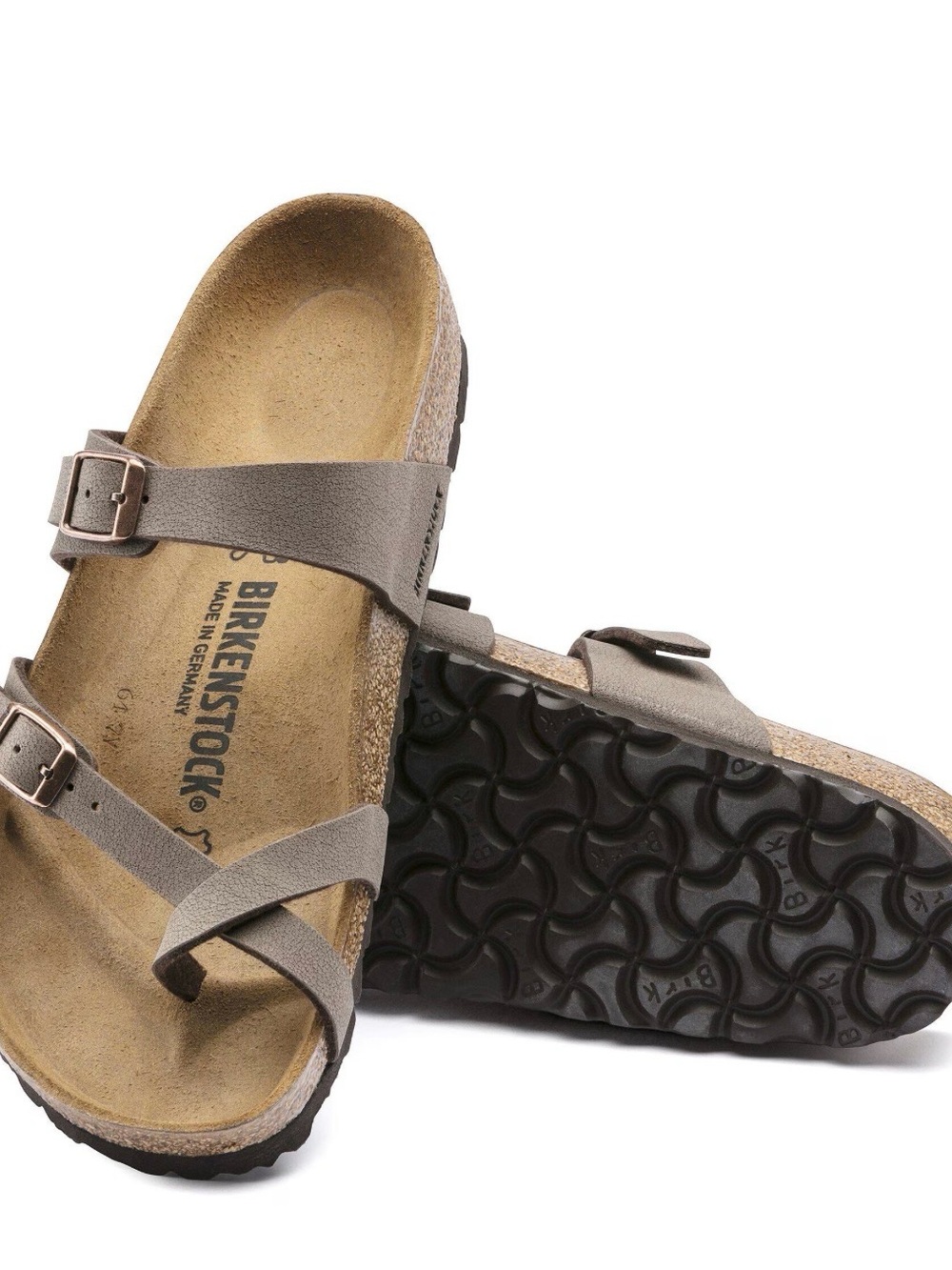 Birkenstock Mayari Birkibuc Brown Dual-Strap Sandals - Size 7